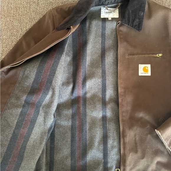 Carhartt Work in Progress Detroit jacket Men's Dark Brown Military Jacket - Picture 3 of 5